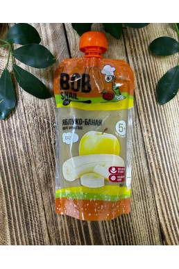 Пюре фруктове з ЯБЛУКО-БАНАНУ без цукру Bob Snail, 250 г