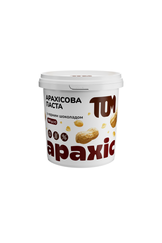 ТОМ Арахісова шоколадна паста (500 г) (арахіс смажений, шоколад чорний)