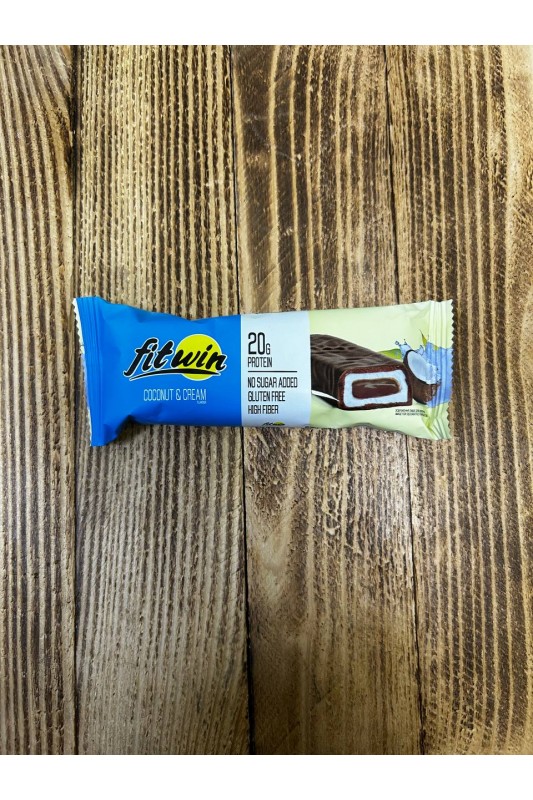 Батончик протеїновий глазурований Coconut cream, (аналог BombBar), ТМ Fitwin, 60 г